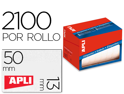 APLI - ETIQUETA ADHESIVA TAMAÑO 13X50 MM EN ROLLO DE 2100 UNIDADES (Ref.1682)