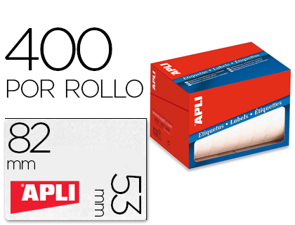 APLI - ETIQUETA ADHESIVA TAMAÑO 53X82 MM EN ROLLO DE 400 UNIDADES (Ref.1703)