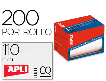 APLI - ETIQUETA ADHESIVA TAMAÑO 81X110 MM EN ROLLO DE 200 UNIDADES (Ref.1705)