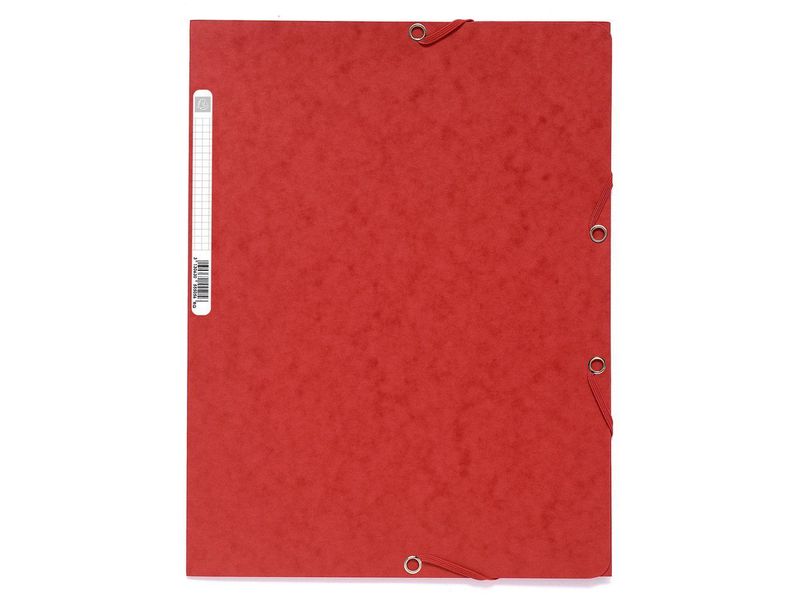 EXACOMPTA - Carpeta C/Gomas 3 sol.,cart.lustrada 400gr,24x32cm para A4,cap.250h.80gr ro vivo (Ref.55505E)