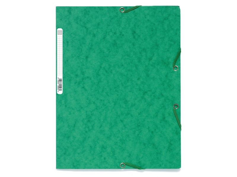 EXACOMPTA - Carpeta C/Gomas 3 sol.,cart.lustrada 400gr,24x32cm para A4,cap.250h.80gr vd vivo (Ref.55503E)