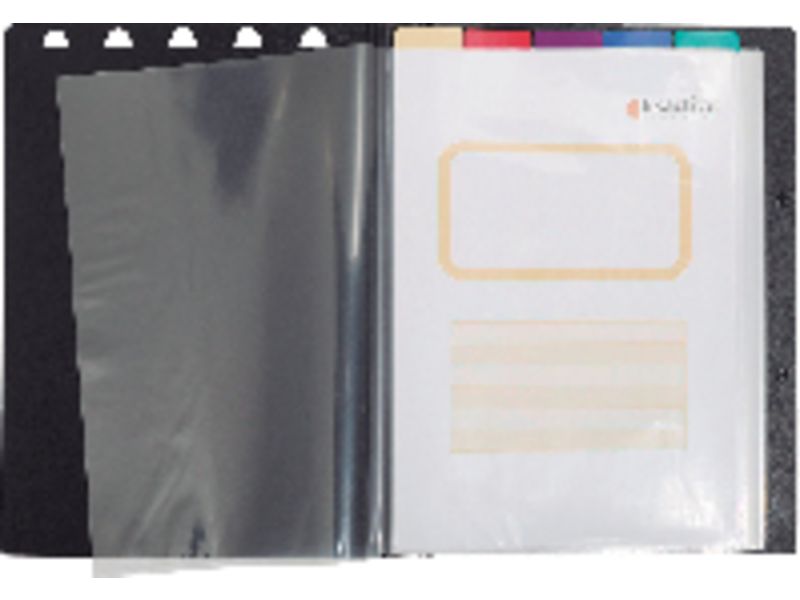 EXACOMPTA - Carpetas fundas Exaview 30 fundas A4 Negra Polipropileno (Ref.85334E)