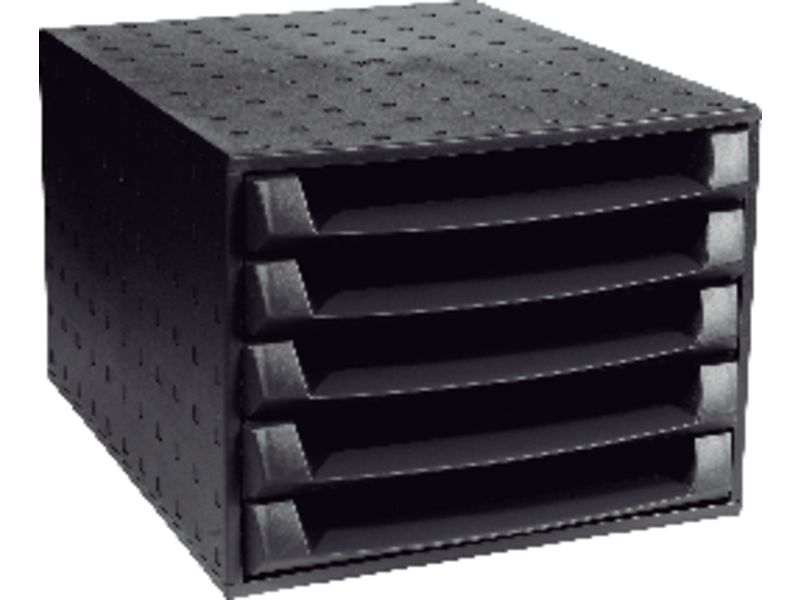 EXACOMPTA - Módulo EcoBlack Sobremesa 5 cajones 387x284x218mm A4+ Negro (Ref.221014D)
