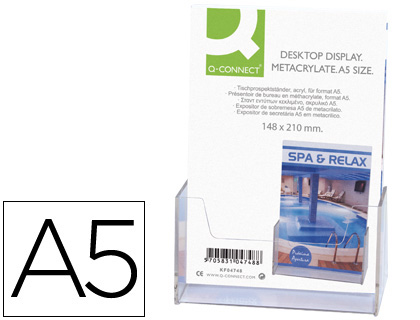 Q-CONNECT - EXPOSITOR SOBREMESA METACRILATO TAMAÑO A5 5754 (Ref.KF04184)