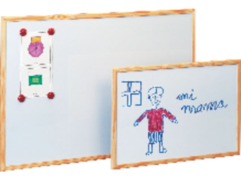 FAIBO - Pizarra Metalica Blanca Magnética con marco de madera 40x60cm (Ref.702-2)