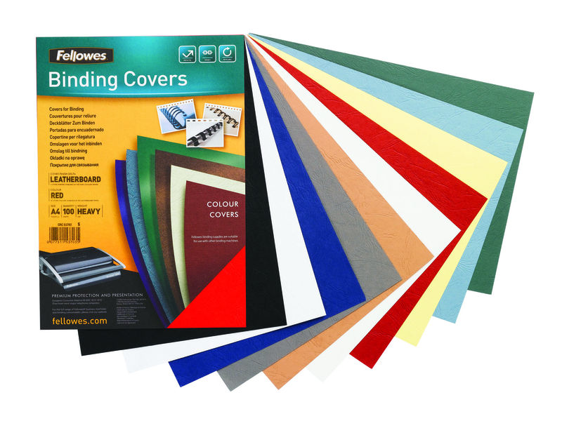 FELLOWES - Pack de 100 Portadas Delta Cuero Blancas A4 250 Gr. (Ref.5370104)