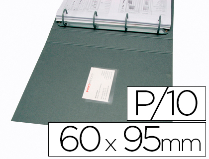 Q-CONNECT - FUNDA AUTOADHESIVA PARA TARJETAS DE VISITA 60X95MM PACK DE 10 UNIDADES (Ref.KF27038)
