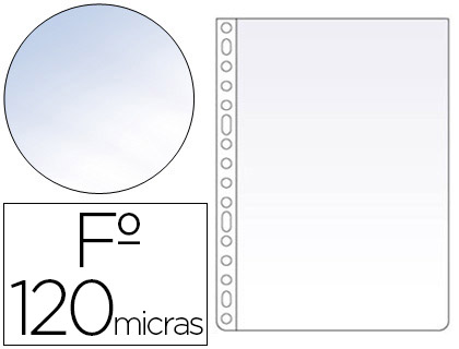 ESSELTE - FUNDA MULTITALADRO FOLIO POLIPROPILENO 120 MC CRISTAL CAJA DE 100 UNIDADES (Ref.46101 - antigua 31340)