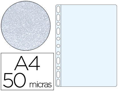 Q-CONNECT - FUNDA MULTITALADRO DIN A4 50 MICRAS PIEL DE NARANJA BOLSA DE 10 UNIDADES (Ref.KF01630)