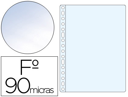 SARO - FUNDA MULTITALADRO FOLIO 90 MC PVC CRISTAL CAJA DE 100 UNIDADES (Ref.1399)