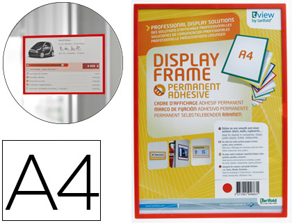 TARIFOLD - FUNDA PARA COLGAR DIN A4 ADHESIVA ROJO (Ref.194883)