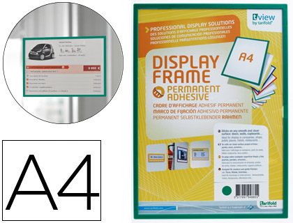 TARIFOLD - FUNDA PARA COLGAR DIN A4 ADHESIVA VERDE (Ref.194885)