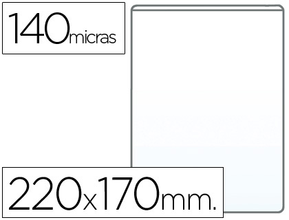 Q-CONNECT - FUNDA PORTACARNET CUARTO 140 MICRAS PVC TRANSPARENTE 220X170MM (Ref.KF15079)