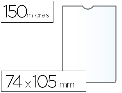 Q-CONNECT - FUNDA PORTADOCUMENTO DIN A7 150 MICRAS PVC TRANSPARENTE CON UÑERO 74X105 MM (Ref.KF15579)