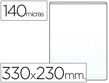 Q-CONNECT - FUNDA PORTADOCUMENTO FOLIO 140 MICRAS PVC TRANSPARENTE 230X330MM (Ref.KF15081)