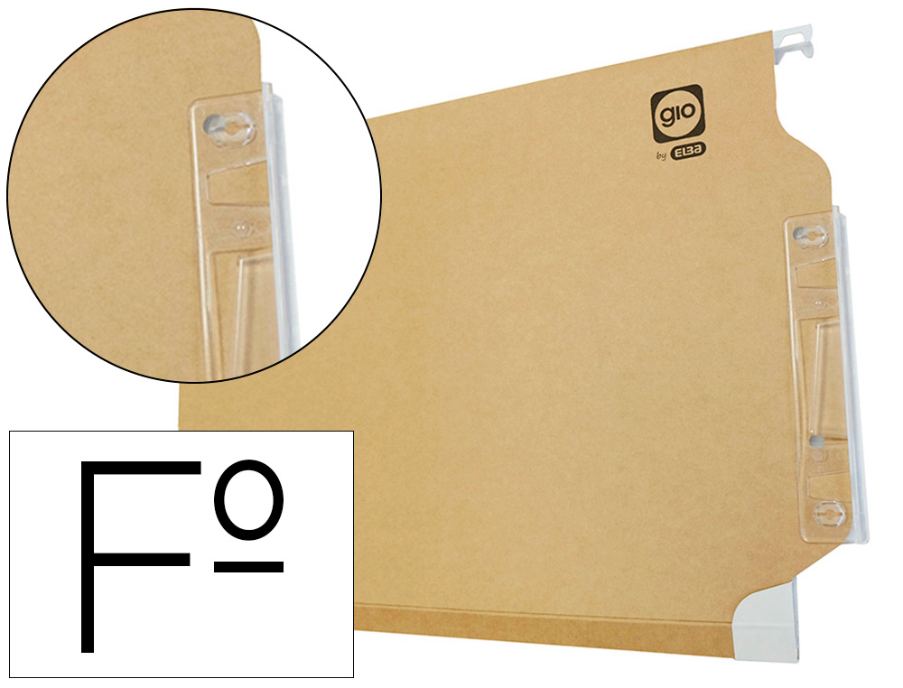 GIO - Carpeta colgante Arcon 274x335mm Lomo V Visor lateral 140mm 240gr/ Varilla acero (Ref.400021940)