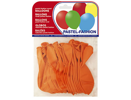 GLOBOS PASTEL NARANJA BOLSA DE 20 UNIDADES (Ref.20008)
