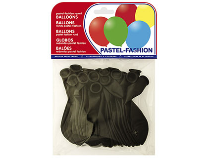 GLOBOS PASTEL NEGRO BOLSA DE 20 UNIDADES (Ref.20021)