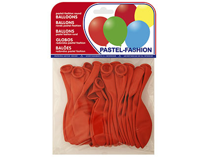 GLOBOS PASTEL ROJO BOLSA DE 20 UNIDADES (Ref.20005)