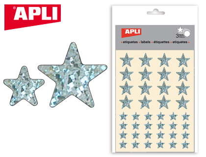 APLI - GOMETS ESTRELLA HOLOGRAFICO BOLSA CON 3 HOJAS (Ref.11807)
