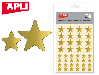 APLI - GOMETS ESTRELLA ORO BOLSA CON 3 HOJAS (Ref.11805)