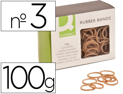 Q-CONNECT - GOMILLAS ELASTICAS 100 GR NUMERO 3 30 X 2 MM (Ref.KF14691)