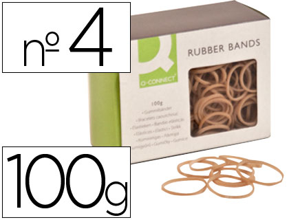 Q-CONNECT - GOMILLAS ELASTICAS 100 GR NUMERO 4 40 X 2 MM (Ref.KF14692)
