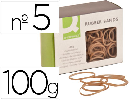 Q-CONNECT - GOMILLAS ELASTICAS 100 GR NUMERO 5 50 X 2 MM (Ref.KF14693)