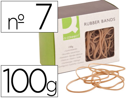 Q-CONNECT - GOMILLAS ELASTICAS 100 GR NUMERO 7 70 X 2 MM (Ref.KF14695)
