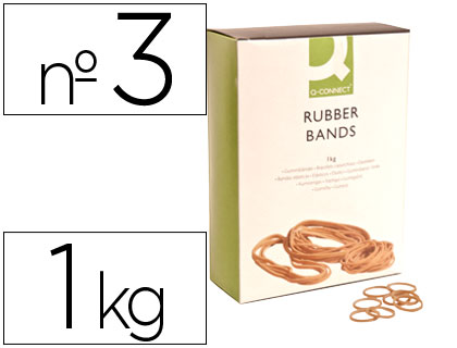 Q-CONNECT - GOMILLAS ELASTICAS 1000 GR NUMERO 3 30 X 2 MM (Ref.KF14680)