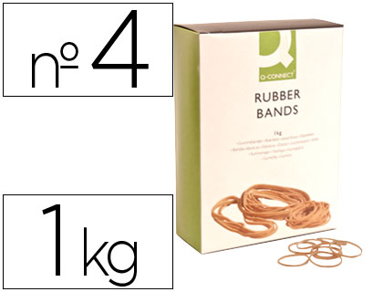 Q-CONNECT - GOMILLAS ELASTICAS 1000 GR NUMERO 4 40 X 2 MM (Ref.KF14681)