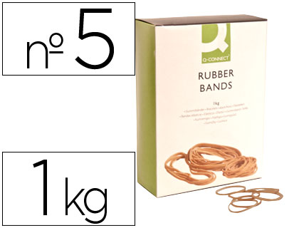 Q-CONNECT - GOMILLAS ELASTICAS 1000 GR NUMERO 5 50 X 2 MM (Ref.KF14682)