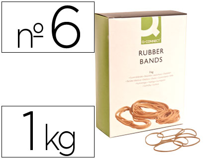 Q-CONNECT - GOMILLAS ELASTICAS 1000 GR NUMERO 6 60 X 2 MM (Ref.KF14683)