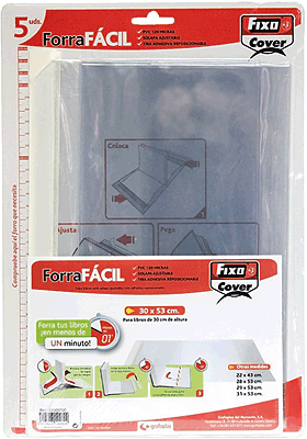 GRAFOPLÁS - Paq. 5 FORRALIBROS AJUSTABLE 30X53 (Ref.1009700)