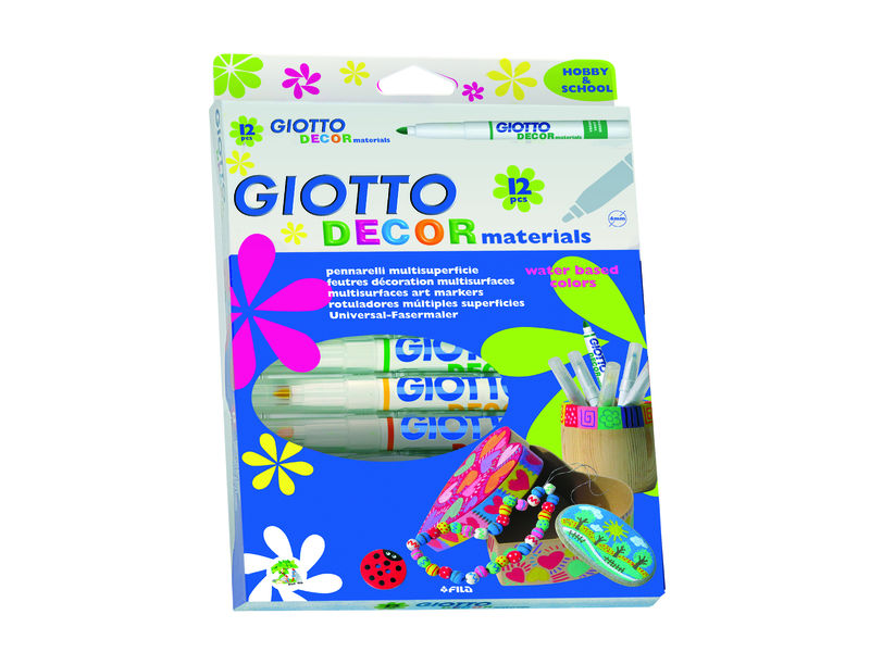 GIOTTO - Estuche 12 ROTULADORES PARA DECORAR CUALQUIER SUPERFICIE EN EL COLEGIO (Ref.453400)