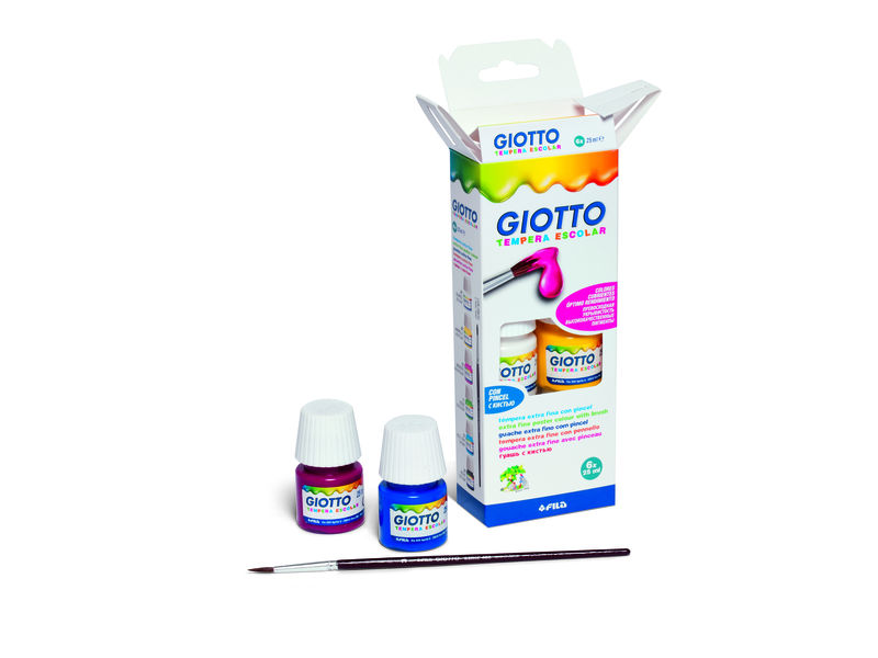 GIOTTO - Estuche 6 Temperas 25ml + Pincel (Ref.356600)