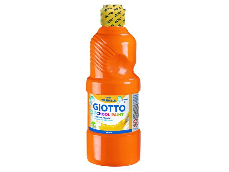GIOTTO - Témpera LAVABLE BOTELLA 500 ML. COLOR NARANJA (Ref.535305)