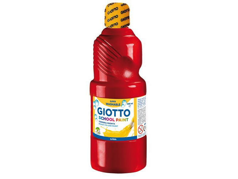 GIOTTO - Témpera LAVABLE BOTELLA 500 ML. COLOR ROJO (Ref.535308)