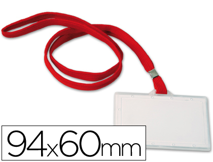 Q-CONNECT - IDENTIFICADOR CON CORDON PLANO 94X60 MM -CON APERTURA LATERAL (Ref.KF03303)