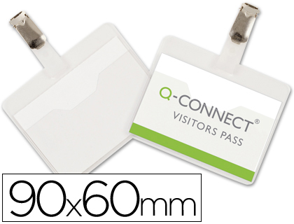 Q-CONNECT - IDENTIFICADOR CON PINZA 60X90 MM -CON APERTURA SUPERIOR (Ref.KF01560)