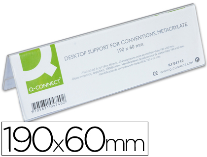 Q-CONNECT - IDENTIFICADORES SOBREMESA METACRILATO TAMAÑO 190X60 MM 5727 (Ref.KF04740)