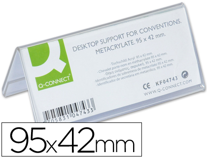 Q-CONNECT - IDENTIFICADORES SOBREMESA METACRILATO TAMAÑO 95X42 MM 5730 (Ref.KF04743)