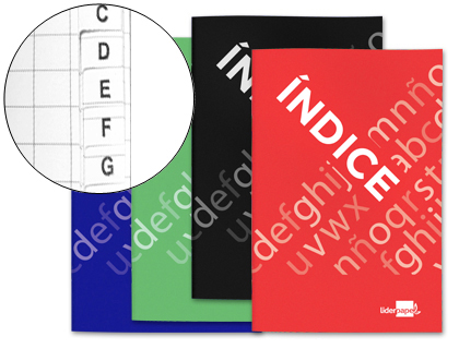 LIDERPAPEL - INDICE TAPA CARTONCILLO CUARTO 24 HOJAS 70G/M2 COLORES SURTIDOS (Ref.IF01)
