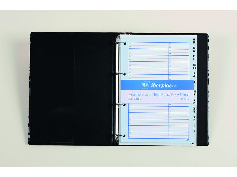 IBERPLAS - Listin TELEFONICO ANILLAS 16MM.24HOJAS Y ABECEDARIO 12 PESTAÑAS (Ref.152192)
