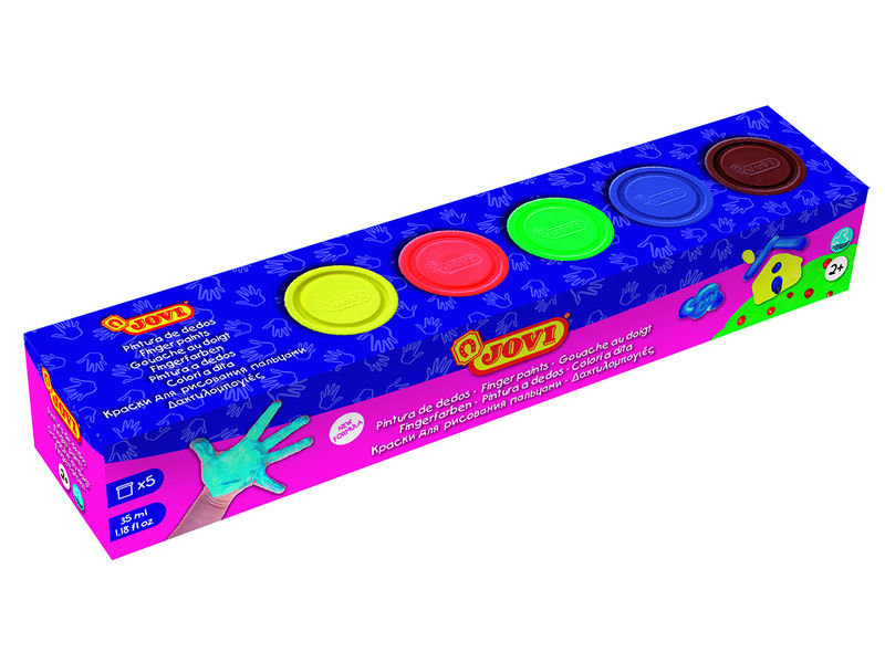 JOVI - Pintura dedos Caja 5 Ud 35ml Colores Surtidos (Ref.540)