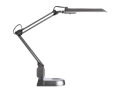 ARCHIVO 2000 - LAMPARA DE OFICINA ECOSTAR FLUORESCENTE ABS Y ALUMINIO CON BASE COLOR PLATA (Ref.5090 PT)