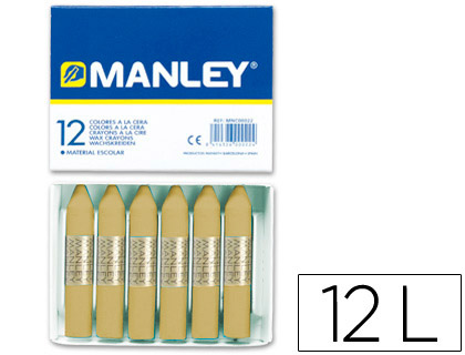 MANLEY - LAPICES CERA UNICOLOR TIERRA SOMBRA NATURAL Nº 67 CAJA DE 12 (Ref.MNC05092/N.67)
