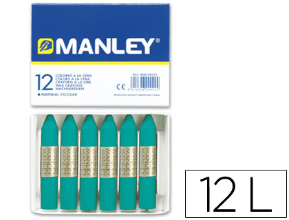 MANLEY - LAPICES CERA UNICOLOR VERDE AZULADO -CAJA DE 12 N.23 (Ref.MNC04668/ N. 23)