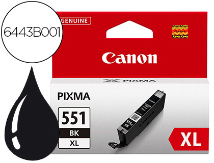 CANON - Cartuchos ORIGINALES Inyección De Tinta 551 XL Negro (Ref.6443B001)