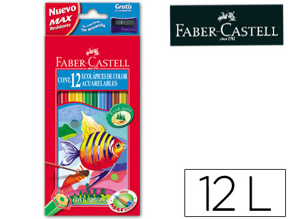 FABER CASTELL - LAPICES DE COLORES FABER-CASTELL ACUARELABLES C/ 12 SURTIDOS (Ref.120212)
